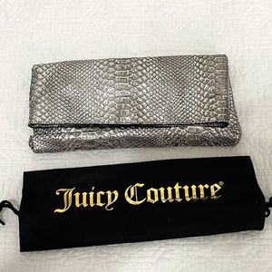 Juicy Couture Vintage Clutch Metallic Snake Skin Textured